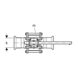 Geberit Mapress Edelstahl Kugelhahn mit Betätigungshebel, geflanscht Außendurchmesser 10... GEBERIT-92109 4024723921097 (Abb. 1)