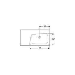 Geberit Xeno2 Waschtisch, Ablagefläche links, Breite 90cm, Tiefe 48cm, ohne Hahnloch... GEBERIT-500536011 4025416605584 (Abb. 1)