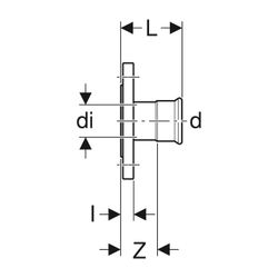 Geberit Mapress Edelstahl Flansch PN 10/16, mit Pressmuffe LABS-frei, d 108mm, DN 100... GEBERIT-83721 4024723837213 (Abb. 1)