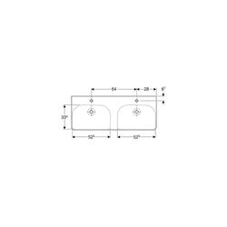 Geberit Smyle Square Doppelwaschtisch, Breite 120cm, Tiefe 48cm, Hahnloch mittig, Üb... GEBERIT-500223018 4025416357681 (Abb. 1)