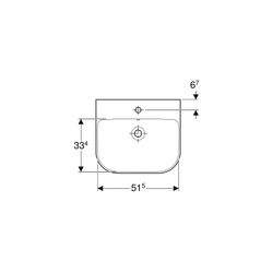 Geberit Smyle Waschtisch, Breite 55cm, Tiefe 48cm, Hahnloch mittig, Überlauf sichtba... GEBERIT-500227011 4025416520283 (Abb. 1)