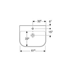 Geberit Smyle Waschtisch, Breite 65cm, Tiefe 48cm, Hahnloch mittig, Überlauf sichtba... GEBERIT-500230018 4025416430117 (Abb. 1)