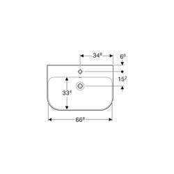 Geberit Smyle Waschtisch, Breite 70cm, Tiefe 48cm, Hahnloch mittig, Überlauf sichtba... GEBERIT-500248018 4025416362753 (Abb. 1)