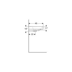 Geberit Smyle Square Waschtisch, Breite 75cm, Tiefe 48cm, Hahnloch mittig, Überlauf ... GEBERIT-500249018 4025416358343 (Abb. 1)