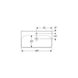 Geberit Smyle Square Waschtisch, Breite 90cm, Tiefe 48cm, Hahnloch mittig, Überlauf ... GEBERIT-500251018 4025416362821 (Abb. 1)