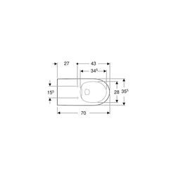 Geberit Renova Comfort Wand-WC Tiefspüler, verlängerte Ausladung, Rimfree Tiefe 70cm... GEBERIT-208570000 4022009335019 (Abb. 1)