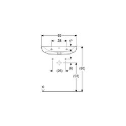 Geberit Renova Comfort Waschtisch barrierefrei, Breite 65cm, Tiefe 55cm, Hahnloch mi... GEBERIT-258565000 4022009344011 (Abb. 1)