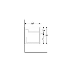 Geberit Xeno2 Seitenschrank 2 Schubladen, 45x51x46,2cm, Greige/lackiert matt... GEBERIT-500504001 4025416428947 (Abb. 1)