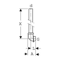 Geberit Spühlrohrzwischenstück für Urinal... GEBERIT-119703161 4025416008804 (Abb. 1)