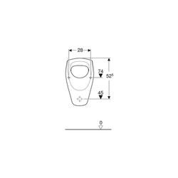 Geberit Renova Urinal Zulauf von oben, Tiefe 37cm, Abgang nach hinten oder nach unte... GEBERIT-235200600 4022009229707 (Abb. 1)