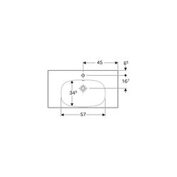 Geberit Acanto Waschtisch mit Ablagefläche, Breite 90cm, Tiefe 48,2cm, Hahnloch mitt... GEBERIT-500623018 4022009353020 (Abb. 1)