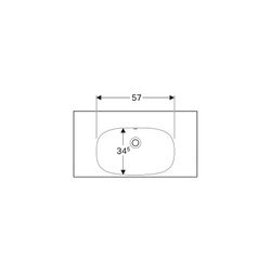 Geberit Acanto Waschtisch mit Ablagefläche, Breite 90cm, Tiefe 48,2cm, ohne Hahnloch... GEBERIT-500624012 4022009355147 (Abb. 1)