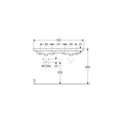 Geberit Acanto Doppelwaschtisch, Breite 120cm, Tiefe 48,2cm, Hahnloch mittig, Überla... GEBERIT-500627012 4022009352894 (Abb. 1)