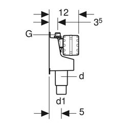 Geberit HS01 Hygienespülung mit Batterie d 50mm, d1 40mm... GEBERIT-616290001 4025410944849 (Abb. 1)