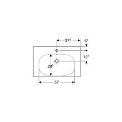 Geberit Acanto Waschtisch verk. Ausladung, Ablagefläche, B 75cm T 42,2cm Hahnloch mi... GEBERIT-500632018 4022009353112 (Abb. 1)