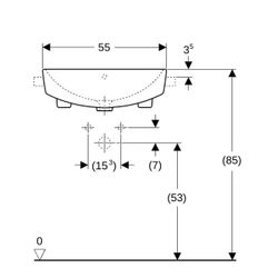 Geberit VariForm Halbeinbauwaschtisch rechteckig Überlauf sichtbar, Weiß/KeraTect... GEBERIT-500681001 4025410643384 (Abb. 1)