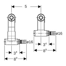 Geberit Mepla Set Anschluss-Endstücke für Vor-/Rücklauf, Anschlussverschraubung für ... GEBERIT-611364227 4025410584984 (Abb. 1)