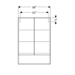 Geberit Renova Plan Spiegelschrank mit zwei Türen und zwei Glaseinlegeböden 58,8x85x... GEBERIT-502365011 4025410681096 (Abb. 1)