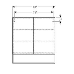 Geberit Renova Plan Spiegelschrank mit 2 Türen, 78,8x85x17,5cm, Lava lackiert matt... GEBERIT-502366JK1 4025410685209 (Abb. 1)
