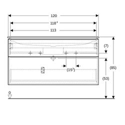 Geberit iCon Set Möbelwaschtisch schmaler Rand 2 Schubladen Ansch. 120cm Eiche Melam... GEBERIT-502338JH1 4025410943552 (Abb. 1)