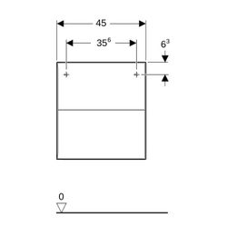 Geberit ONE Seitenschrank 2 Schubladen, 45x49,2x47cm, Mattweiß... GEBERIT-505077002 4025410630407 (Abb. 1)
