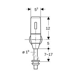 Geberit Druckspüler für Urinal mit elektronischer Spülauslösung, IR-Distanzerkennung... GEBERIT-115805215 4025410052056 (Abb. 1)