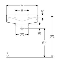 Geberit Paracelsus Waschtisch, Breite 64cm, Tiefe 49cm, ohne Hahnloch, ohne Überlauf... GEBERIT-251060600 4022009221749 (Abb. 1)