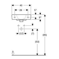 Geberit Renova Compact Handwaschbecken verkürzte Ausladung, mit Ablagefläche 40x15x2... GEBERIT-272143600 4022009273991 (Abb. 1)
