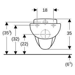 Geberit Bambini Wand-WC für Kinder, Tiefspüler, für WC-Sitz Tiefe 53,5cm, Weiß... GEBERIT-201700000 4022009014662 (Abb. 1)