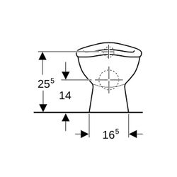 Geberit Bambini Stand-WC für Babys, Kleinkinder, Tiefspüler Tiefe 37,5cm, Weiß... GEBERIT-211650000 4022009021974 (Abb. 1)