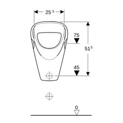Geberit Aller Urinal Zulauf von oben, Tiefe 35cm, Abgang nach hinten oder nach unten... GEBERIT-236600600 4022009216714 (Abb. 1)