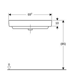 Geberit Renova Compact Eckwaschtisch, Breite 69,5cm, Tiefe 61,5cm, Hahnloch mittig, ... GEBERIT-226150000 4022009327267 (Abb. 1)