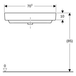 Geberit Renova Compact Eckwaschtisch, Breite 69,5cm, Tiefe 61,5cm, Hahnloch mittig, ... GEBERIT-226150000 4022009327267 (Abb. 1)