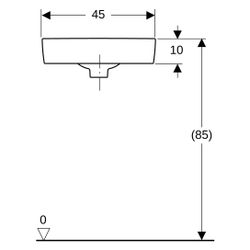 Geberit Renova Compact Eckhandwaschbecken, Breite 45cm, Tiefe 39,5cm, Hahnloch mitti... GEBERIT-276132600 4022009329841 (Abb. 1)