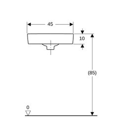 Geberit Renova Compact Eckhandwaschbecken, Breite 45cm, Tiefe 39,5cm, Hahnloch mitti... GEBERIT-276132000 4022009329810 (Abb. 1)
