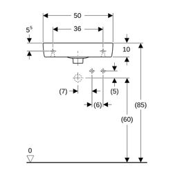 Geberit Renova Compact Handwaschbecken Ablagefläche links verk. Ausladung 50x15x25cm... GEBERIT-276150000 4022009327366 (Abb. 1)