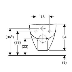Geberit Renova Compact Square Wand-WC Tiefspüler, verkürzte Ausladung Tiefe 48,5cm, ... GEBERIT-206145000 4022009327403 (Abb. 1)