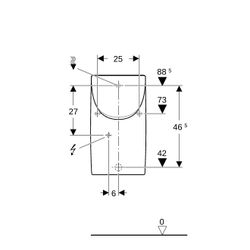 Geberit Renova Plan Urinal mit Deckel, Zulauf von hinten, Abgang nach hinten, Tiefe ... GEBERIT-235120600 4022009305852 (Abb. 1)