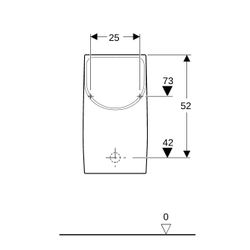 Geberit Renova Plan Urinal wasserlos, Abgang nach hinten, Tiefe 30cm, Weiß/KeraTect... GEBERIT-235170600 4022009305890 (Abb. 1)