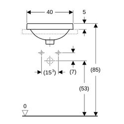 Geberit VariForm Einbauwaschtisch, rund Durchmesser 40cm, ohne Hahnloch, mit Überlau... GEBERIT-500701002 4025416301998 (Abb. 1)