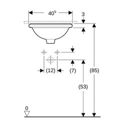 Geberit VariForm Unterbauwaschtisch, rund Außendurchmesser 40,5cm, ohne Hahnloch, oh... GEBERIT-500747002 4025416302650 (Abb. 1)