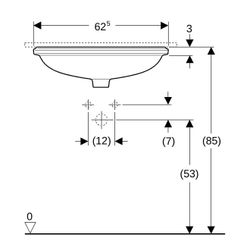 Geberit VariForm Unterbauwaschtisch elliptisch Tiefe 49cm, ohne Hahnloch, ohne Überl... GEBERIT-500759012 4025416678014 (Abb. 1)