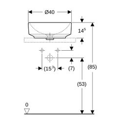 Geberit VariForm Aufsatzwaschtisch rund Durchmesser 40cm, ohne Hahnloch, ohne Überla... GEBERIT-500768012 4025416682882 (Abb. 1)