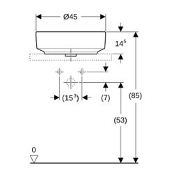 Geberit VariForm Aufsatzwaschtisch rund, mit Hahnlochbank Durchmesser 45cm, Hahnloch... GEBERIT-500769002 4025416302988 (Abb. 1)