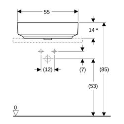 Geberit VariForm Aufsatzwaschtisch rechteckig, Breite 55cm, Tiefe 40cm, ohne Hahnloc... GEBERIT-500779012 4025416689324 (Abb. 1)