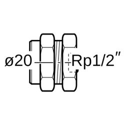 Geberit Mepla Abpressstopfen für Rohrende, D 20mm, Rp 1/2", Messing, 602485001... GEBERIT-602485001 4025416151104 (Abb. 1)