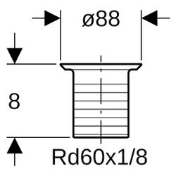 Geberit Ablaufventil, Rg 60x1/8", 8,8cm, Kunststoff, Kieselgrau, 352329081... GEBERIT-352329081 4025416057703 (Abb. 1)