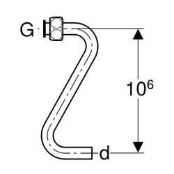 Geberit Verbindungsrohr für Typen 380, 383 Füllventile Höhe 10,6cm... GEBERIT-240710001 4025416147961 (Abb. 1)