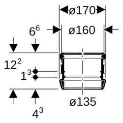 Geberit Stütz- und Dehnmuffe Silent-db20, DN 125, 135mm, PP, Schwarz, 312002141... GEBERIT-312002141 4025416162384 (Abb. 1)