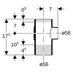 Geberit Abzweig Silent-db20 88,5 Grad, 56mm, PE-S2, Schwarz, 305058141... GEBERIT-305058141 4025416084334 (Abb. 1)